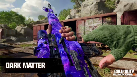 Master camo progression tree showing Gold, Diamond, Dark Spine, and Dark Matter tiers