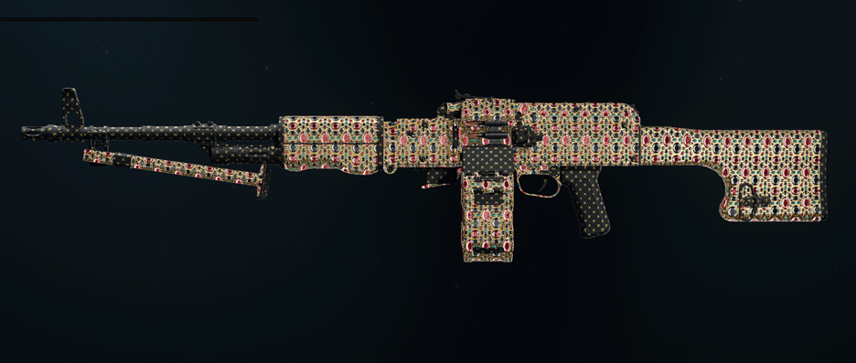 Call of Duty Black Ops 6 LMG weapons with various camos displayed