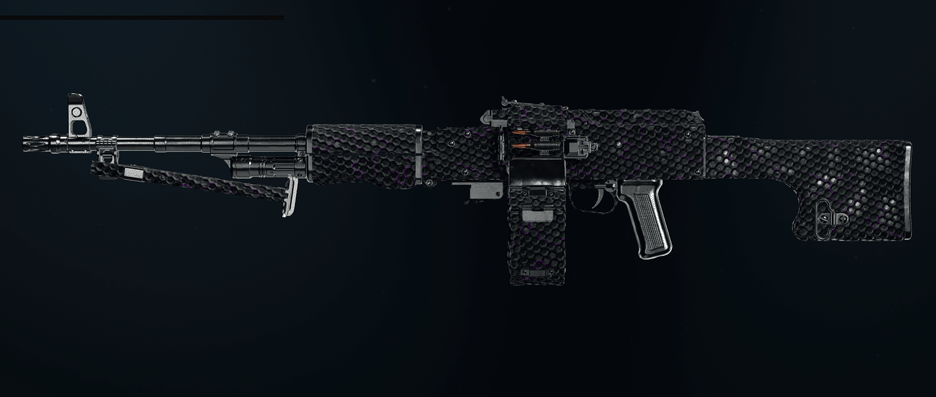 Call of Duty Black Ops 6 LMG weapons with various camos displayed