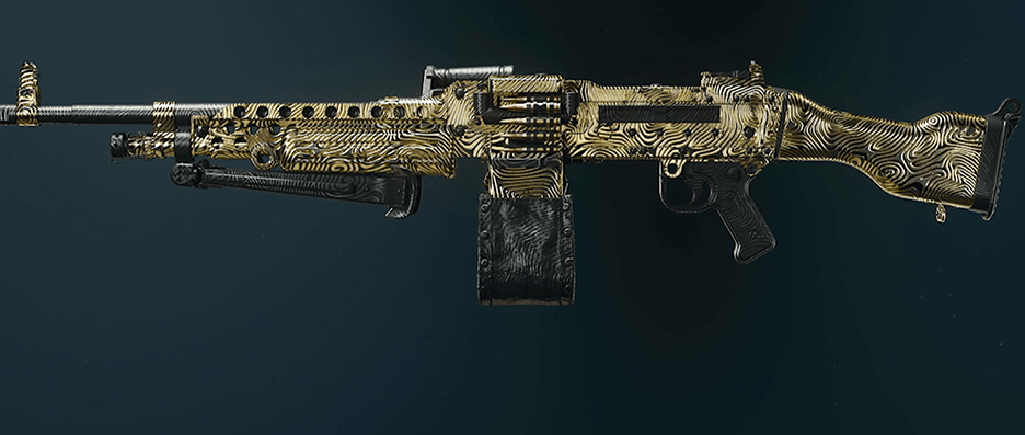 GPMG-7 LMG showcasing different camo patterns and unlock progression