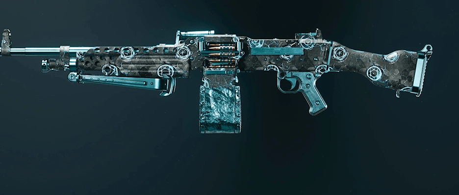 GPMG-7 LMG showcasing different camo patterns and unlock progression