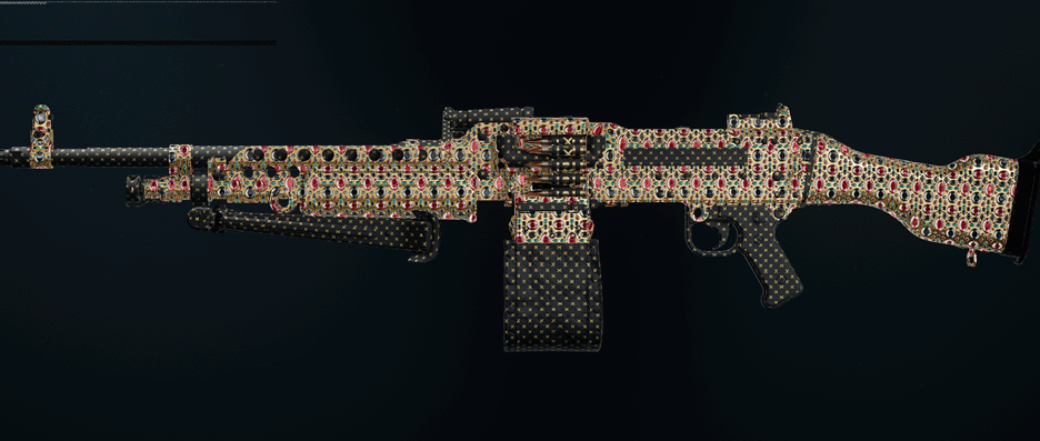 GPMG-7 LMG showcasing different camo patterns and unlock progression