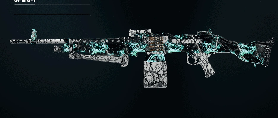 GPMG-7 LMG showcasing different camo patterns and unlock progression
