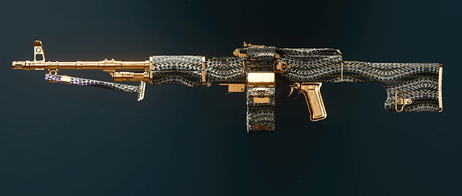 Call of Duty Black Ops 6 LMG weapons with various camos displayed