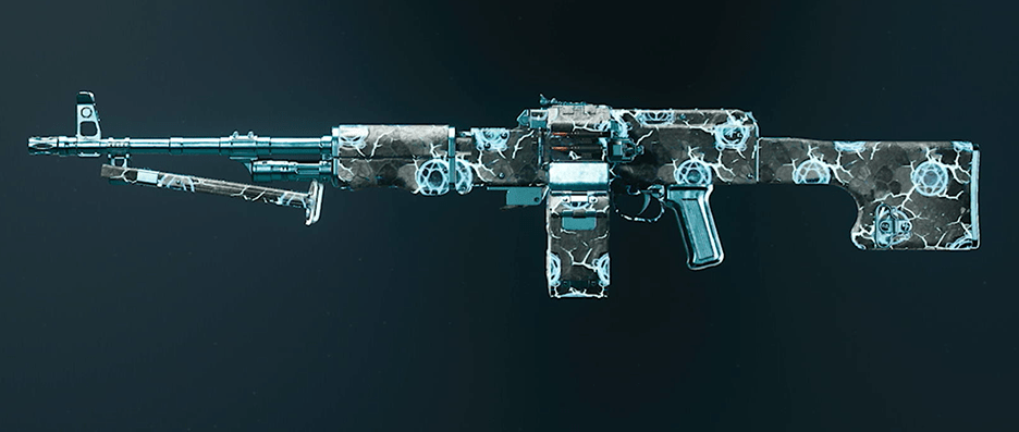 Call of Duty Black Ops 6 LMG weapons with various camos displayed