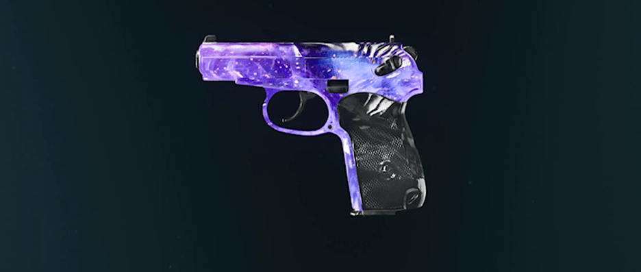 9mm PM pistol with Mystic Gold camo displayed