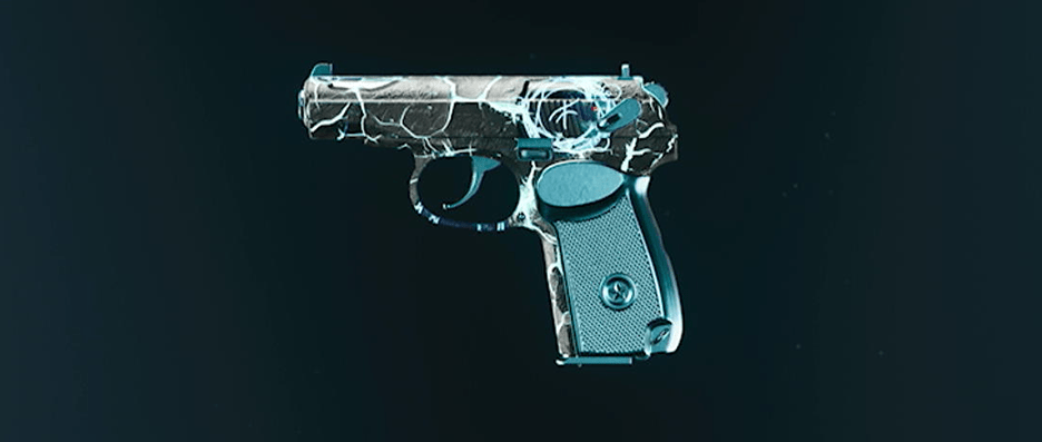 9mm PM pistol with Mystic Gold camo displayed