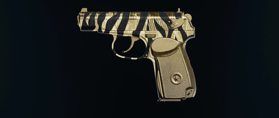 9mm PM pistol with Mystic Gold camo displayed