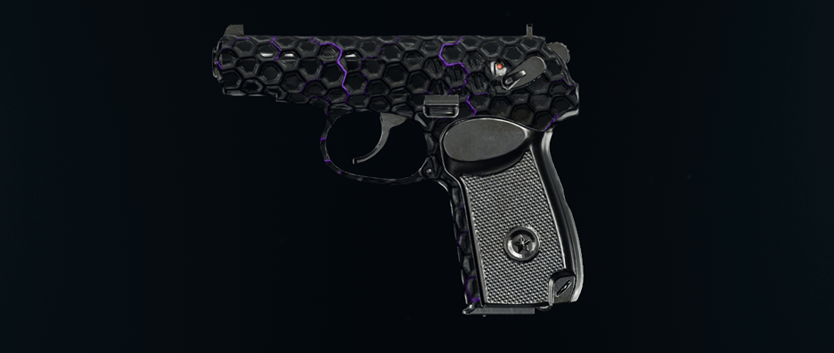 9mm PM pistol with Mystic Gold camo displayed