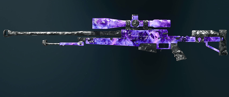 LR 7.62 sniper rifle with dark matter camo