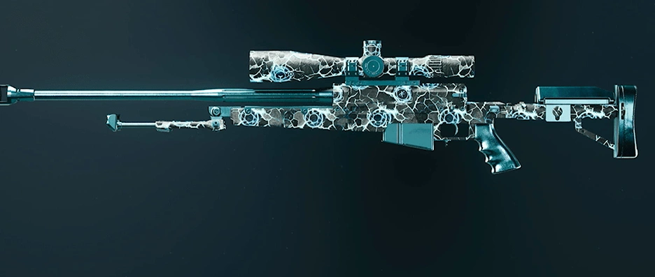 LR 7.62 sniper rifle with dark matter camo