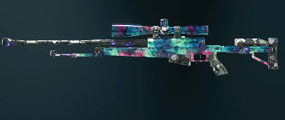 LR 7.62 sniper rifle with dark matter camo