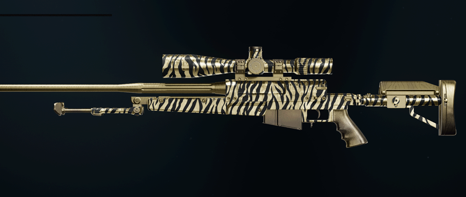 LR 7.62 sniper rifle with dark matter camo