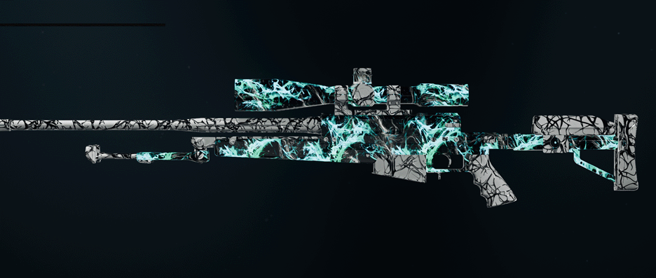 LR 7.62 sniper rifle with dark matter camo