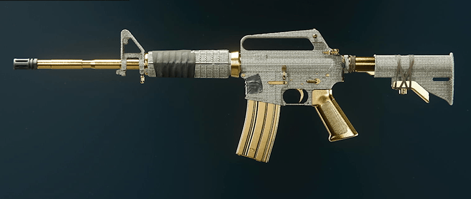 XM4 assault rifle with gold camo showcase