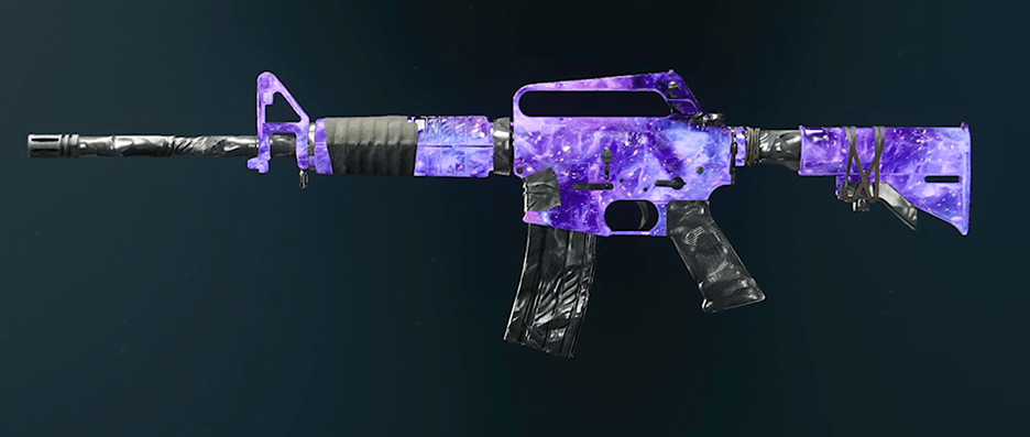 XM4 assault rifle with gold camo showcase