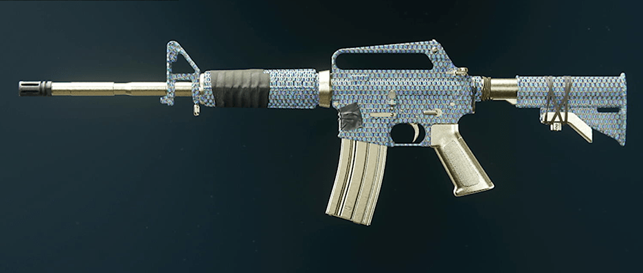 XM4 assault rifle with gold camo showcase
