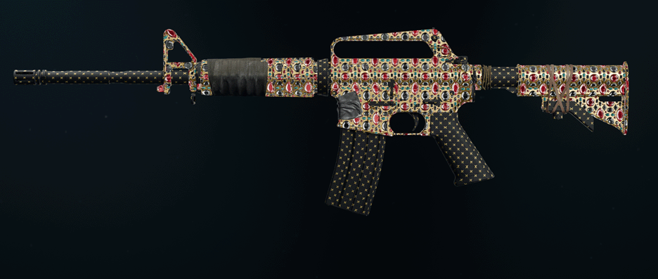XM4 assault rifle with gold camo showcase