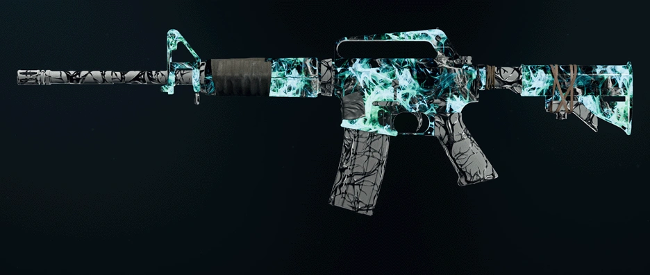XM4 assault rifle with gold camo showcase