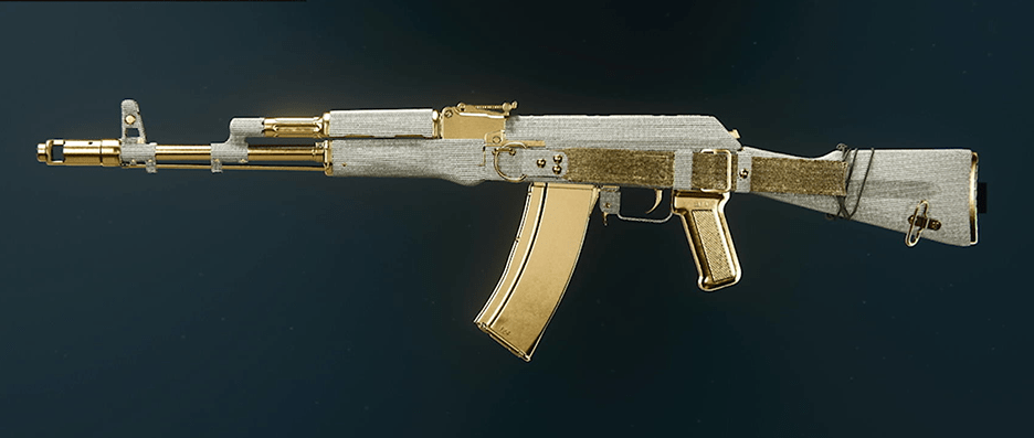 AK-74 assault rifle with dark matter camo finish