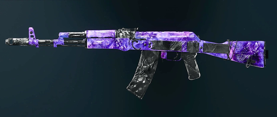 AK-74 assault rifle with dark matter camo finish