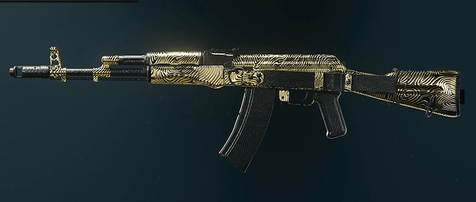 AK-74 assault rifle with dark matter camo finish