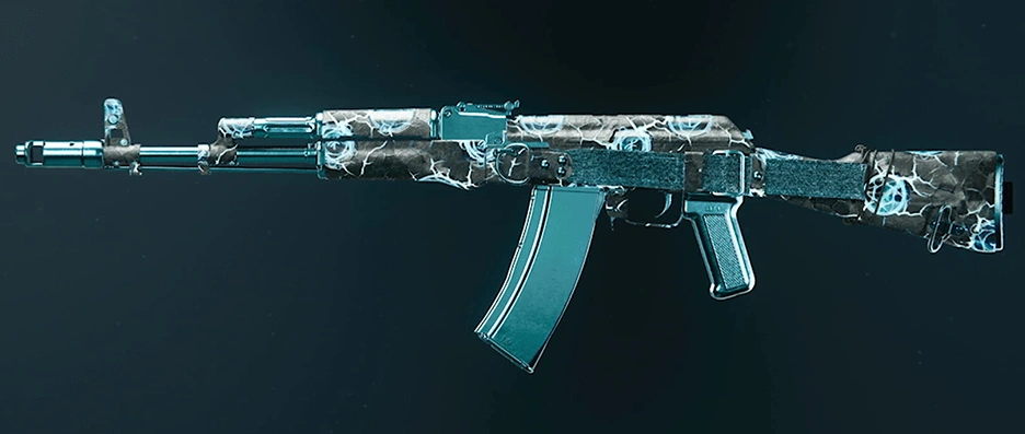 AK-74 assault rifle with dark matter camo finish