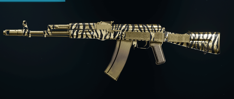 AK-74 assault rifle with dark matter camo finish