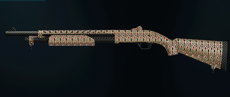 Marine SP shotgun with diamond camo pattern